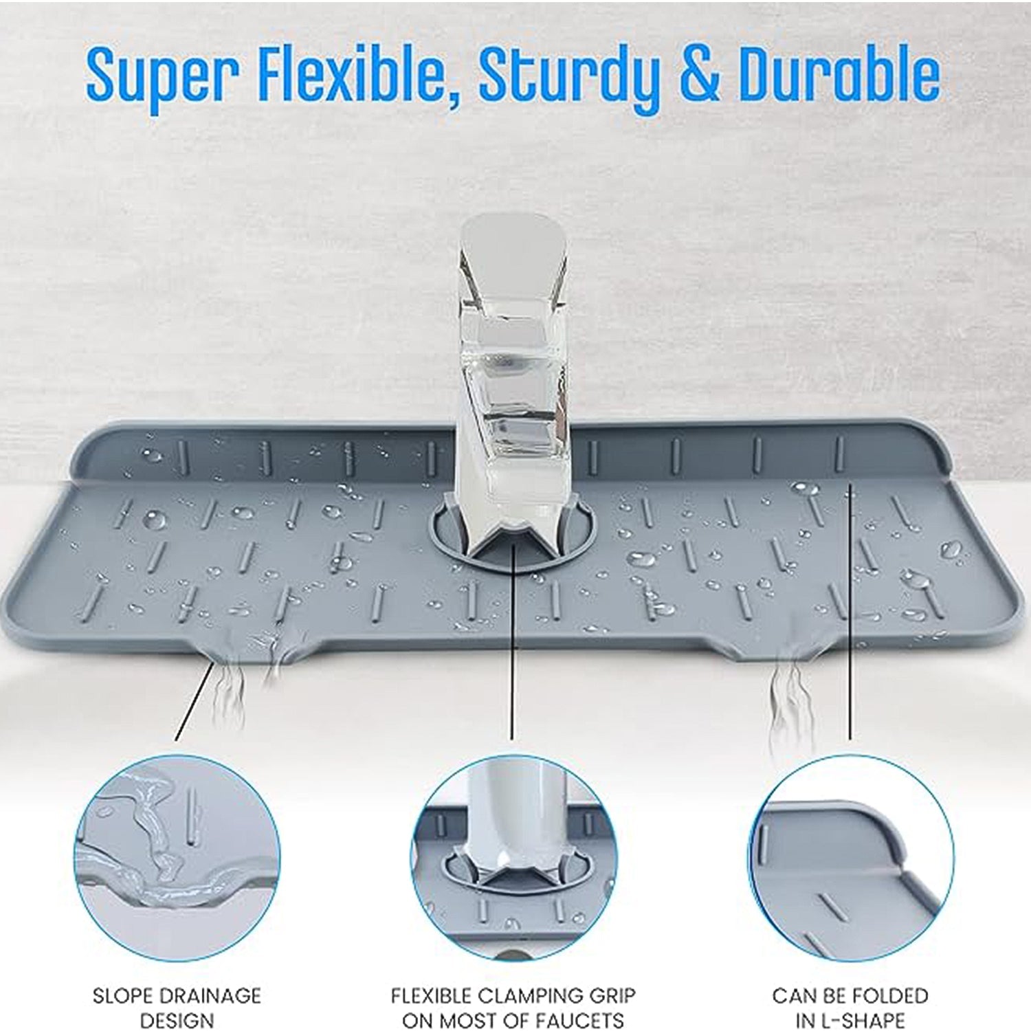Silicone Sink Faucet Pad / Mat (1 Pc / 33x12 Cm) Silicone Sink Faucet Pad / Mat (1 Pc / 33x12 Cm)